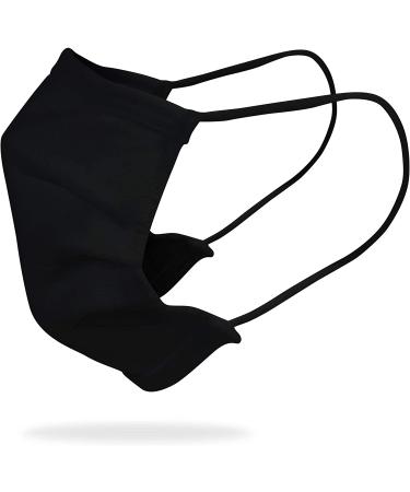 Gildan Adult Black Cotton Face Mask (24 Pack) | Reusable 3-Layer with Ear Loop | 6.5 x 7 Size | Breathable & Comfortable - Buy Online on GoSupps.com