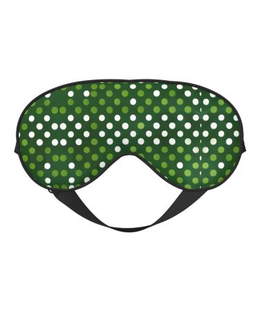 SSIMOO Green Polka Dots Print Double-Sided Eye Mask Soft and Light Blocking for Enhancing Sleep Quality Black