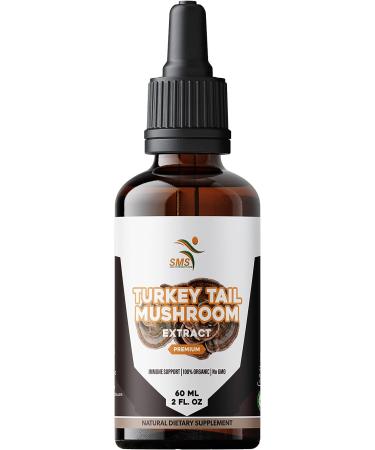 Turkey Tail Mushroom Drops (Trametes versicolor) Tincture - Alcohol-Free Herbal Supplement - Vegan - 2 fl oz Liquid Extract - Buy Online on GoSupps.com