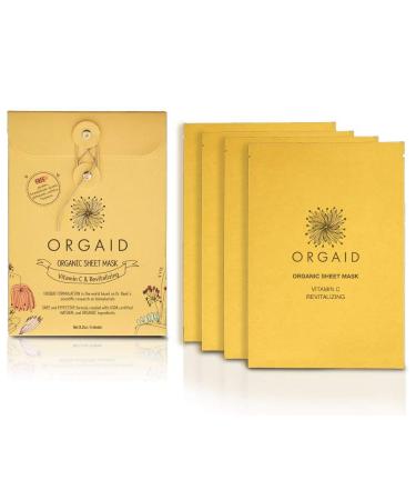 ORGAID Organic Sheet Mask | Made in USA (Vitamin C & Revitalizing pack of 4)