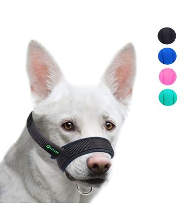 ILEPARK fabric muzzle to stop dogs from biting barking and chewing adjustable neck breathable (L black) L Black - Buy Online on GoSupps.com