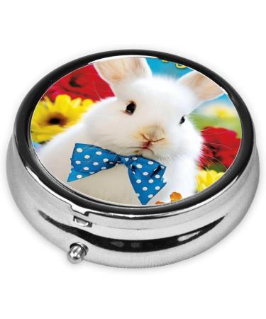 Easter Bunny & Chicks Portable Metal Pill Box | Mini 3-Compartment Pill Organizer for Travel - Buy Online on GoSupps.com