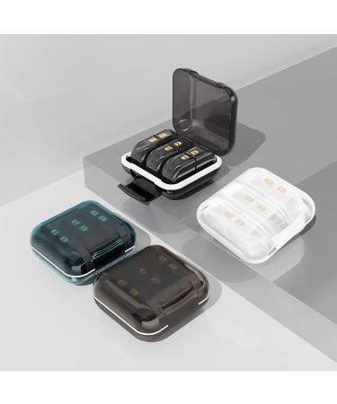 Portable 3-Day Travel Pill Organizer - Removable 2 Compartment AM PM Pill Box for Vitamins & Supplements | Black - Buy Online on GoSupps.com