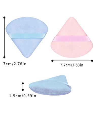 12-Piece Reusable Triangle Velor Puff Set for Loose Powder - Soft Makeup Application in Pink & Blue | Ideal for Foundation & Daily Use - Buy Online on GoSupps.com