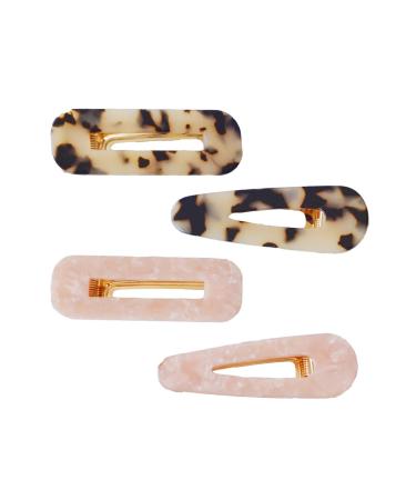 Resin Hair Clips hair barrettes Tortoise Leopard Print Hair clips hair barrettes for women for 4 pack (Women Accessories)