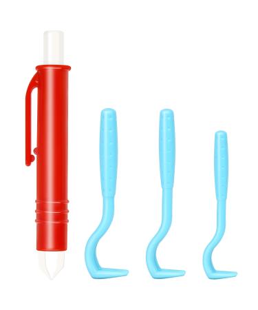 Iokheira tick pliers for dogs cat 3 Set tick hooks and 1 set of tick tweezers for children and pets simple and safe tick remover for ticks of every size red