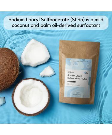 SLSa Powder 100% Pure Sodium Lauryl Sulfoacetate | Made in USA | Ideal for Bath Bombs & Bubble Bath | 16 oz by Pure or Nothing - Buy Online on GoSupps.com