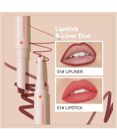 2 in 1 Double Head Lipstick & Lip Liner Set for Women Creamy Lip Pencil - Waterproof 24 Hour Nude Lipstick and Lip Liner Set (Color : 03 Size : 1 size) - Buy Online on GoSupps.com