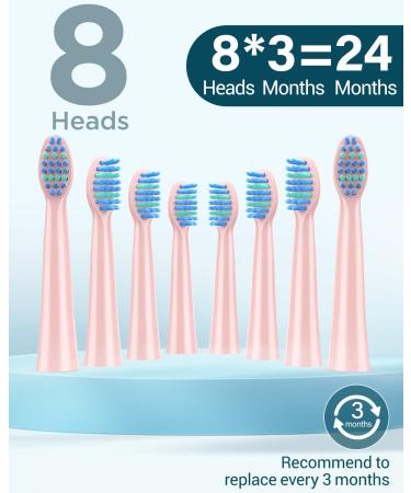 Sonic Electric Toothbrush for Adults and Kids - Rechargeable with 8 Brush Heads, 120 Days of Use, 3-Hour Fast Charge, 5 Modes, Timer - Pink - Buy Online on GoSupps.com