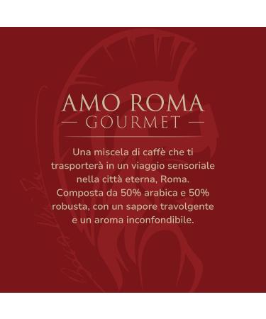 BOCCA DELLA VERITA - AMO ROMA GOURMET 50A/50R Italian ground coffee in 250 gram bag with protection valve - Buy Online on GoSupps.com