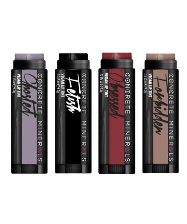 Concrete Minerals Lip Tints  Nourishing Formula With High Color Payout  Longwear With Smooth Application  Cooling Sensation Of Peppermint  100% Vegan and Cruelty Free  Handmade in USA  0.6 Ounce Total (Smoke & Mirrors)