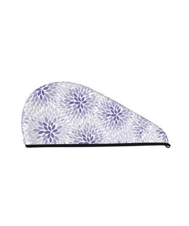 Lilac Flowers Abstract Microfiber Hair Towel Soft Super Absorbent Hair Towel Wrap for Women Coral Velvet Quick Dry Hair Cap for Long Curly and Thick Hair