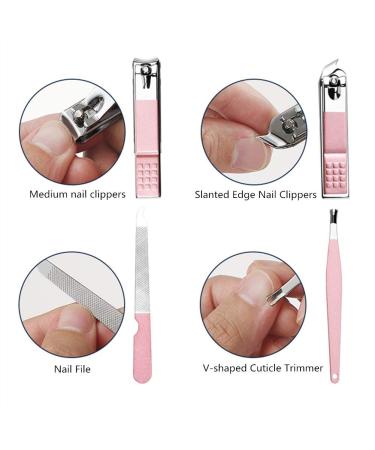 Aoyuele 18 in 1 Manicure Set: Stainless Steel Professional Grooming Kit for Pedicure and Nail Care - Rose Gold - Buy Online on GoSupps.com