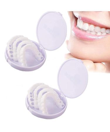 Artificial Teeth Upper Lower Teeth Cover Oral Whitening Comfortable False Teeth for Adults 4 Sets
