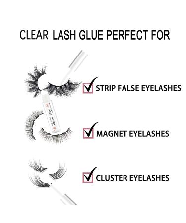 Clear Waterproof Eyelash Glue | Super Strong Hold Adhesive for Sensitive Eyes - 0.18 oz - Buy Online on GoSupps.com