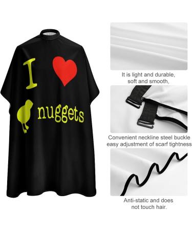 I Love Chicken Nuggets Barber Cape | Adjustable Snap Hair Cutting Apron for Adults - Perfect for Salon & Home Use - Buy Online on GoSupps.com