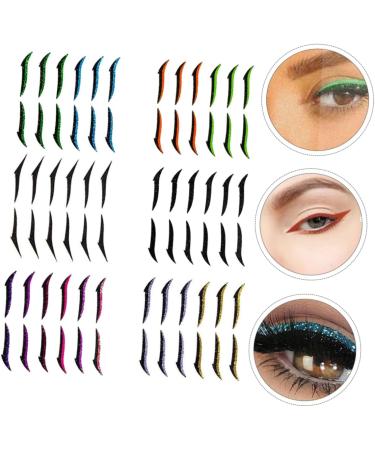 FOMIYES 18 Pcs Eyeliner Stickers Eye Shadow Sticker Self-adhesive Double Eyelid Strips Beauty Products Flash 1 count (Pack of 1) Assorted Colorx3pcs - Buy Online on GoSupps.com