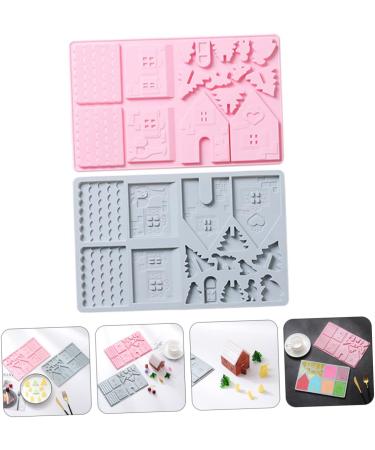 Cabilock 4 Pcs Cake Baking Tools Silicone Molds 3D Silicone Mold House DIY Home Baking Mold Biscuit Chocolate - Buy Online on GoSupps.com