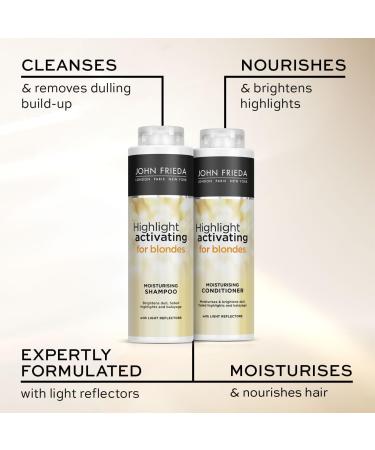 John Frieda Sheer Blonde Highlight Activating Moisturising Shampoo and Moisturising Conditioner Duo Value Bundle for Naturaland Colour - Treated Blonde Hair 2 x 500 ml 1 l (Pack of 1) - Buy Online on GoSupps.com