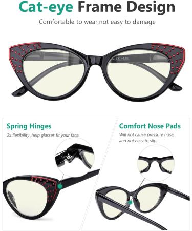 Eyekepper 4-Pack Cat Eye Reading Glasses +2.00 | Stylish Blue Light Blocking Readers for Women - Buy Online on GoSupps.com
