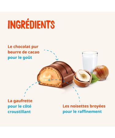 Kinder Bueno Mini - Thin Wafers Coated with Milk Chocolate and Hazelnut Filling - Fondant and Crispy Snack - Box of 180 Pieces - Buy Online on GoSupps.com