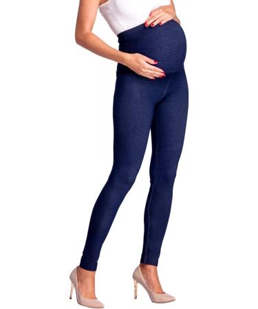 Zeta Ville Maternity Elastic Denim Look Leggings - Navy Jeans - Size 6-8 - Buy Online on GoSupps.com