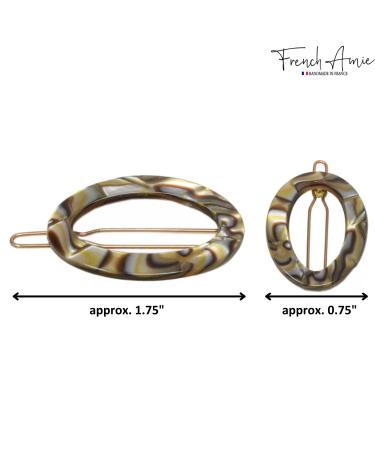 French Amie Oval Hoop Small Celluloid Hair Clips for Women - Handmade Tige Boule Clasp Barrette Clip for Girls - Stylish and Durable Hair Accessories with Strong Hold - Buy Online on GoSupps.com