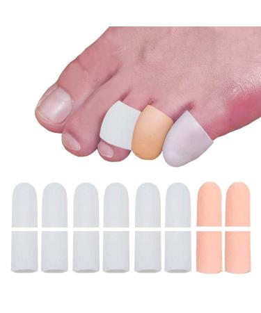 Mcvcoyh Pinky Toe Protectors Small Toe Caps Cuttable 14 Pack Gel Toe Sleeves Great for Little Toe Blisters for Corns Remover Callus Cushion Bunion Treatment Ingrown Nails Pinching