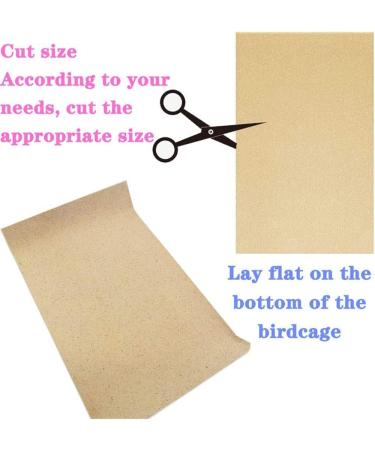 20 Pcs Gravel Liner Paper for Bird Cage 11 x 17 inch Birdcage Liner Bedding Calcium Paper Special for Bird Cage in Sea Sand Easy Clean Pet Sandpaper Light Yellow Sandpaper for Parrots Cockatiels - Buy Online on GoSupps.com