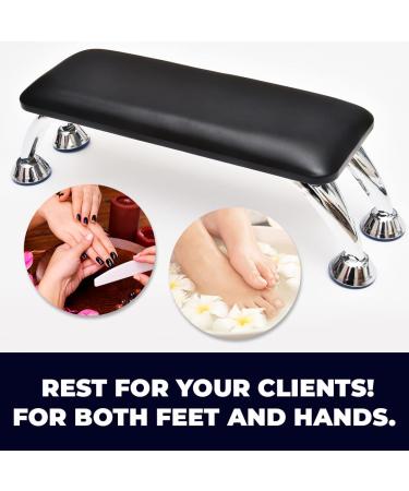 Nail Arm Rest for Acrylic Nails - Professional Hand Rest with Pillow Cushion - Manicure Pedicure Armrest Table for Nail Technicians (Black) - Buy Online on GoSupps.com