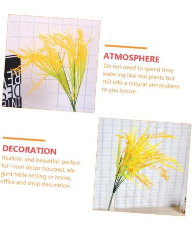 Zerodeko 12 Pcs Simulated Rice Fake Wheat Ears Wheat Ears Dried Flowers Plants Decor Natural Home Decor Rhinestone Kit for Teeth Faux Plant Artificial Bush Greenery Plastic Household Straw Yellowx3pcs 48X15CMx3pcs - Buy Online on GoSupps.com