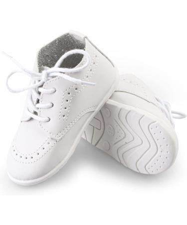 Baby Boys Girls PU Leather Anti-Slip Shoes 6-9 Months - White - Buy Online on GoSupps.com