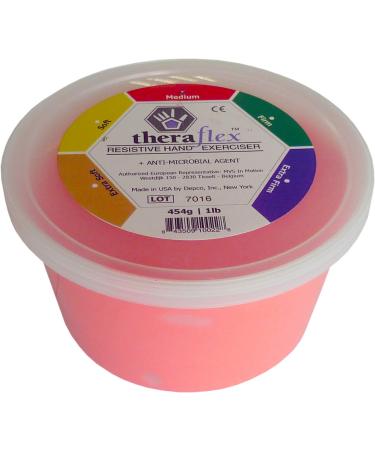 Theraflex Therapy Putty 454 g | Medium | Red | Hand Exercise Clay 454 Gramm Red - Medium