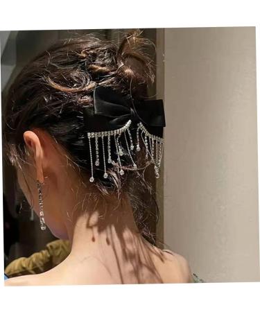 FRCOLOR Bow Hairpin Womens Hair Accessories Black Hair Clips Hair Accessories for Women Goody Hair Clips for Women For Hair Tiara Female Hairpin Tassel Yang Ying Rhinestones - Buy Online on GoSupps.com