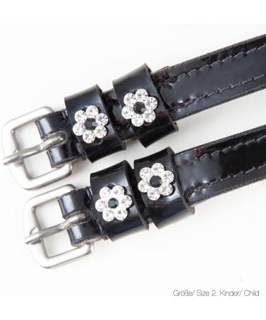 PFIFF 102919 Patent Leather Spur Straps with Rhinestones Black Size 1 (46 cm x 1.3 cm) for Women | International Shipping Available - Buy Online on GoSupps.com