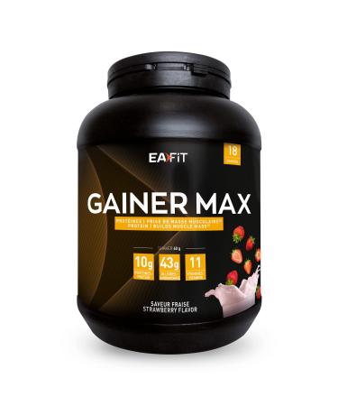 EAFIT-GAINER MAX-Mass gain Muscle gain-Hypercarbohydrate drink-Strawberry-A supply of carbohydrates proteins vitamins for sport for weight gain-Protein shake for bodybuilding