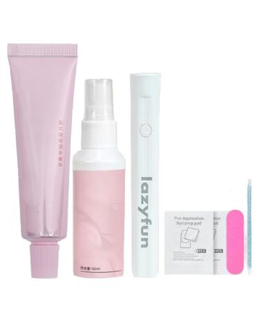 GeRRiT Lazyfun Value Set Solid Glue Multifunctional Nail Art Tool Nail Glue Super Strong Nail Glue for Nail Extension (Glue + Remover + Nail Lamp) Four Piece Set