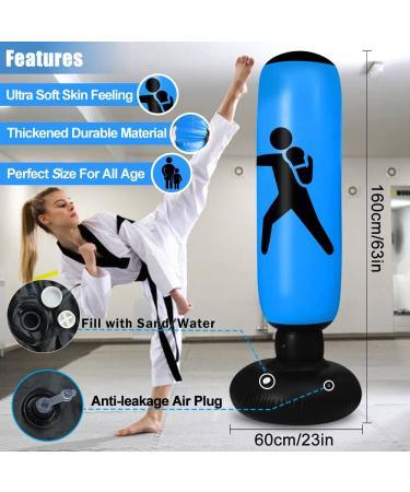 Kids Christmas Punching Bag - 63 Bounce-Back Anger Toy for Boys & Girls - Martial Arts Training & Energy Release - Blue - Buy Online on GoSupps.com