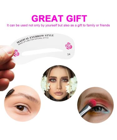 Sioppkik Eyebrow Stencil Set - 24 Reusable DIY Makeup Tools for Perfect Eyebrows | International Shipping Available - Buy Online on GoSupps.com