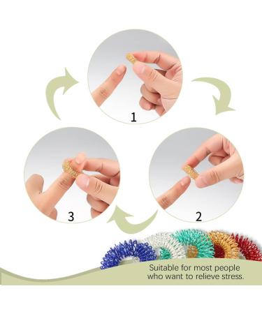 Hnjusr 12-Piece Acupressure Ring Set - Finger & Toe Massage Rings for Stress Relief & Improved Blood Circulation - Buy Online on GoSupps.com