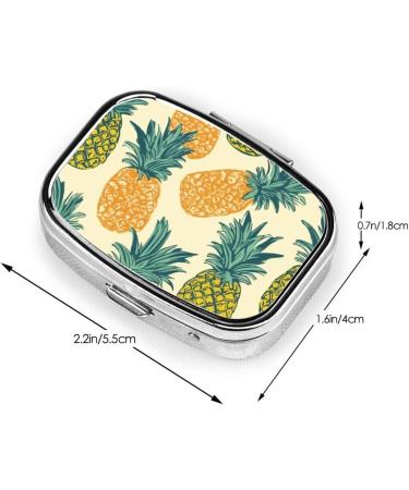 Portable Pineapple Pattern Pill Box - Square Medicine Organizer for Travel - Buy Online on GoSupps.com
