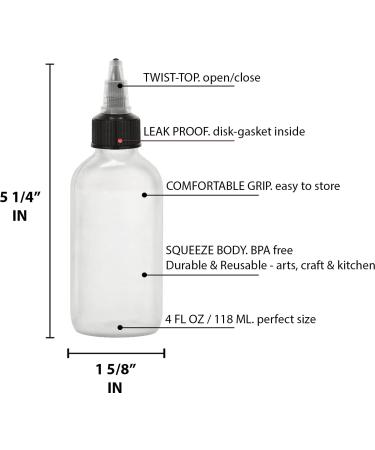 Twist Top Applicator Bottles - Refillable Squeeze Plastic Bottles with Black Nozzle (2 Pieces) | Versatile & Perfect for All Your Needs - Buy Internationally - Buy Online on GoSupps.com