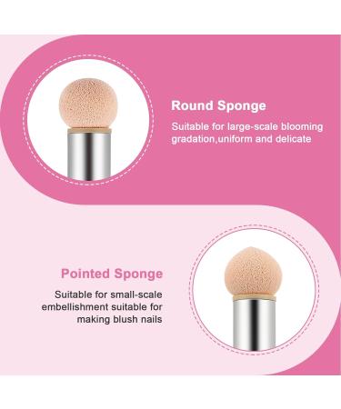 Nail Art Ombre Sponge Brush Applicator with 8 Washable Replacement Sponge Heads - Pink - Buy Online on GoSupps.com