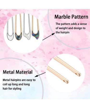 4 Pcs Vintage U-Shaped Hair Pins Set for Women - Gold & Silver Metal Hair Sticks for Chignon Hairstyles - Buy Online on GoSupps.com