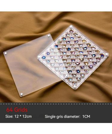 Viodmss Nail Art Rhinestones Storage Box Grids Nail Charms Jewelry Decoration Box Acrylic (Round) 2PCS - Buy Online on GoSupps.com