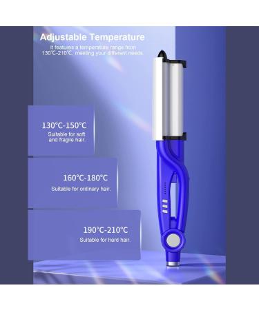 Wave Hair Iron Waver Curling Iron Temperature Adjustable Wavy Hair Curler Hair Crimper For Women For All Hair Types Blue European Regulations - Buy Online on GoSupps.com
