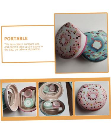 Buy SOLUSTRE 2 Sets Contact Lens Case with Mirror - Cute Foil Plastic Design | Miss Donut Style - International Shipping Available - Buy Online on GoSupps.com