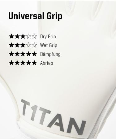 T1tan Classic 1.0 Goalkeeper Gloves - Finger Protection - Football Gloves in Various Sizes & Colors - Classic 1.0 White-Out (FP) 10 10 - Buy Online on GoSupps.com