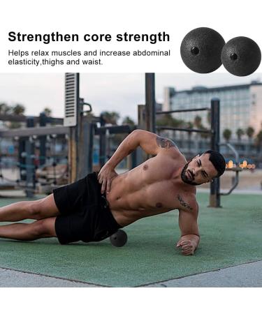 2 Pieces Fascia Massage Balls Set (8cm & 10cm) - Black Lacrosse Balls for Fascia Training & Pain Relief - Perfect for Muscle Recovery - Buy Online on GoSupps.com