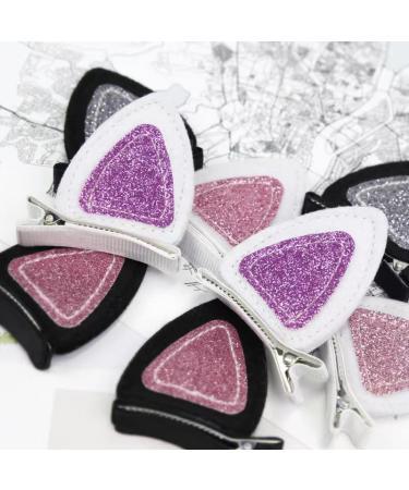 16 Pcs Cat Ears Hair Clips for Girls - Animal Hair Pins for Toddlers - Glitter Cat Themed Accessories - Kids Halloween Costume Party Supplies - Buy Online on GoSupps.com